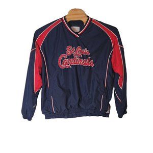 Genuine Merchandise St. Louis Cardinals Pull Over Baseball Jacket Lined Size XL‎